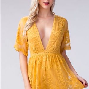 Impeccable Pig mauve lace romper. Size L